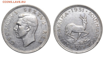 ЮАР. 5 шиллингов 1951 г. До 28.01.24. - Р1648.JPG