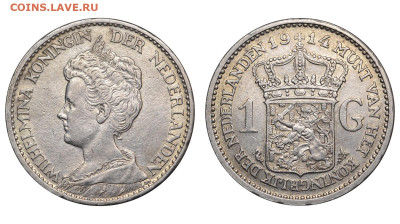 Нидерланды. 1 гульден 1914 г. Вильгельмина. До 28.01.24. - Р1687