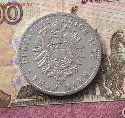 5 марок 1875 год Вильгельм I Пруссия Германия - 11