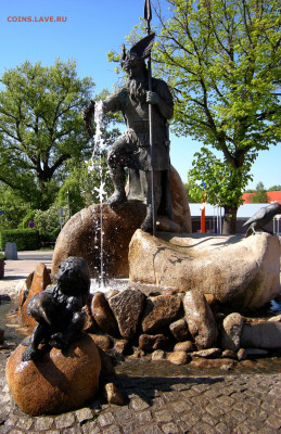 Нотгельды Германии. Обзорная тема. - Thale_-_Wotanbrunnen_=_Brunnen_der_Weisheit
