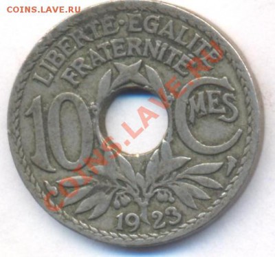 Франция 10 сантим 1923 г.До 11.01.12 г. 21-00 МСК. - Фр. 23