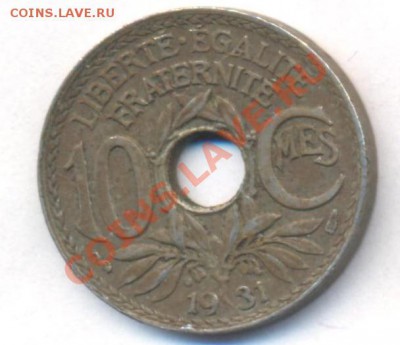 Франция 10 сантим 1931 г. До 11.01.12 г. 21-00 МСК. - Фр. 31