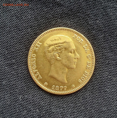 25 песетас 1877 год Испания - подлинность, оценка - 20240128_131049