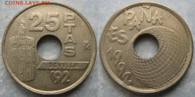 фикс Испания 5 и 25 песет 1993-1999 до 03-02-24 в 22:00 - Испания 25 песет 1992    10702