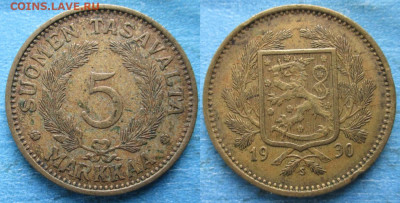Финляндия 5 марок 1930 до 04-02-24 в 22:00 - Финляндия 5 марок 1930 S    217-к120-12247