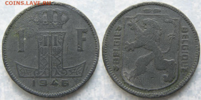 Бельгия 1 франк 1946   до 04-02-24 в 22:00 - 33.9. -Бельгия 1 франк 1946    8326