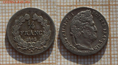 4 франка 1842 Луи-Филипп I. До 01.02.2024 в 22:00 - 1842 Франция