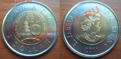 Канада: Новинка! 2 $ Лес биметалл UNC до 16.01.12 22-00 - 2 доллара Лес.JPG