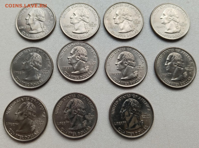 Квоттеры США, штаты, 11 шт - lot1-11xquarters-01