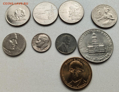 Монеты США, ассорти, 8 шт - lot2-9xusa_coins-00
