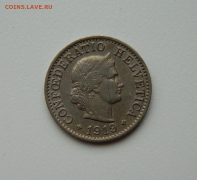 Швейцария 5 раппенов 1919 г. до 07.02.24 - DSCN1900.JPG