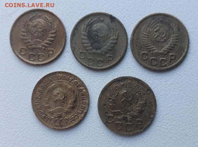Копейки 1934-52 (5шт. с рубля) до 09.02.2024 в 22-10 мск - копейки_ав70