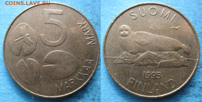 Финляндия 5 марок 1995 M до 09-02-24 в 22:00 - Финляндия 5 марок 1995 м    12771