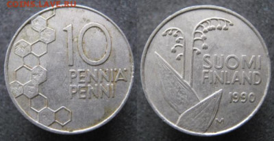 фикс Финляндия ходячка 1990-2000 до 12-02-24 в 22:00 - 21.46. -Финляндия 10 пенни 1990