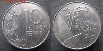 фикс Финляндия ходячка 1990-2000 до 12-02-24 в 22:00 - 21.48. -Финляндия 10 пенни 1992