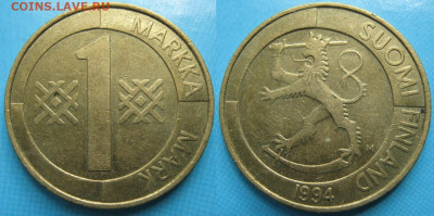 фикс Финляндия ходячка 1990-2000 до 12-02-24 в 22:00 - Финляндия 1 марка 1994 M    5221