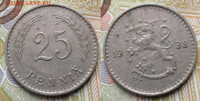 Финляндия 25 пенни 1938 до 14-02-24 в 22:00 - Финляндия 25 пенни 1938    230-к159-5217