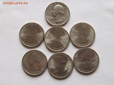 25 центов США 7 монет 6 монет unc (по дворам) короткий - IMG_7407.JPG