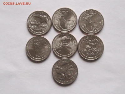 25 центов США 7 монет 6 монет unc (по дворам) короткий - IMG_7405.JPG