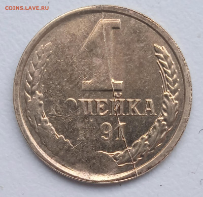 1 копейка 1991г. ЛМД Раскол.С частичным непрочеканом. - IMG_20240202_114705