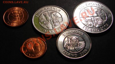 Наборы иностранных монет, ходячка, унц, 37 стран - Исландия 2
