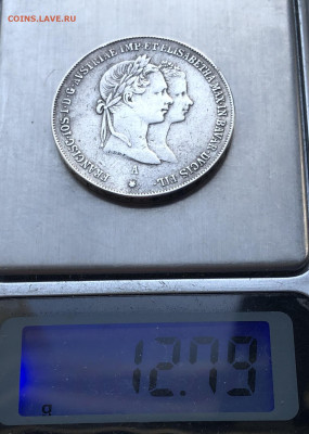 Австрия 1 гульден 1854 г. Свадьба Франца Иосифа I с Елизавет - m9.JPG