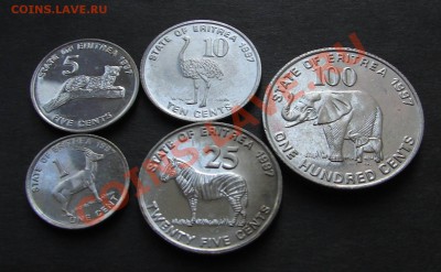 Наборы иностранных монет, ходячка, унц, 37 стран - Эритрея 1