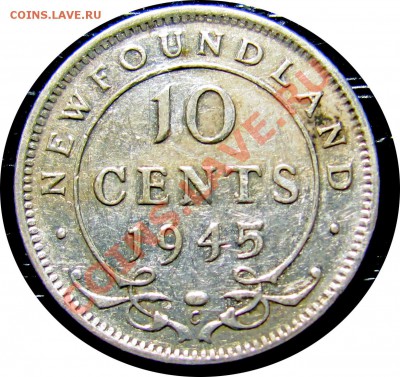 F86 Ньюфаундленд 10¢ 1945 F-VF Серебро до 16.01 в 22°° - F86 10c NFLD 1945_1