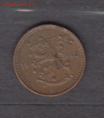 Финляндия 1942 1 марка (медь) до 16 02 - 109а