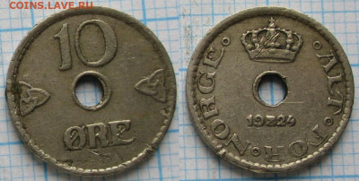 Норвегия 10 эре 1924 до 19-02-24 в 22:00 - Норвегия 10 эре 1924    к-11777