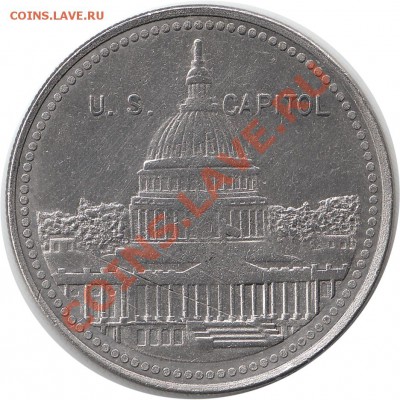US Capitol. На обороте-орел с геральдическим щитом и якорями - Аверс