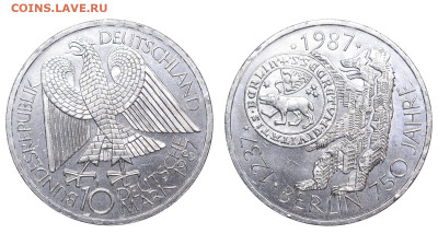 ФРГ. 10 марок 1987 г. Берлин. До 18.02.24. - Р1770