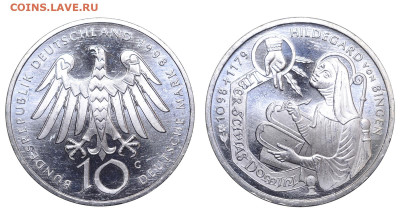ФРГ. 10 марок 1998 г. Хильдегард. До 18.02.24. - Р1825