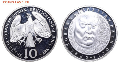 ФРГ. 10 марок 2000 г. Бах. До 18.02.24. - Р1836