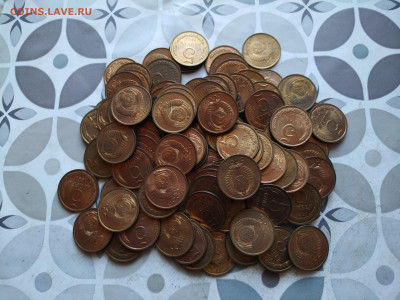 5 копеек 1961-1991, 200 штук, вес 1 кг до 18.02.2024 - 200пяс