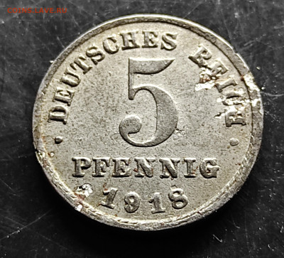 Германия 5 пфеннигов 1918 F до 22.02.2024 - IMG_20240216_165857