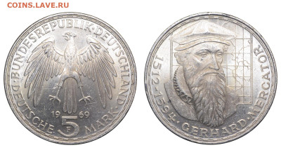 ФРГ. 5 марок 1969 г. Меркатор. До 18.02.24. - DSK_5816