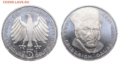 ФРГ. 5 марок 1977 г. Гаусс. До 18.02.24. - DSK_5936
