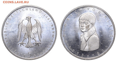 ФРГ. 5 марок 1977 г. Клейст. До 18.02.24. - DSK_5946