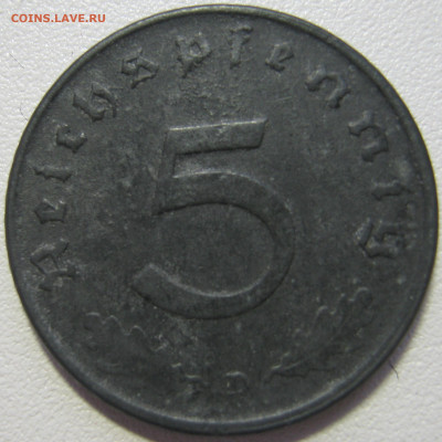 Германия оккупация союзников 5 рейхспфеннигов 1947 D 21.02 - IMG_7677.JPG
