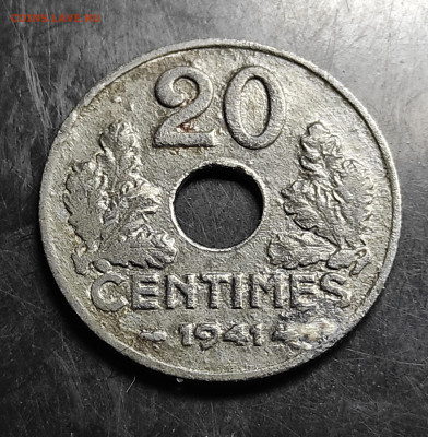 Франция 20 сантимов 1941   цинк До 23.02.2024 - IMG_20240217_082925