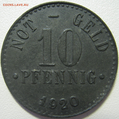 Германия Брауншвейг (гор. банк) нотгельд 10 пфеннигов 1920 - IMG_7863.JPG
