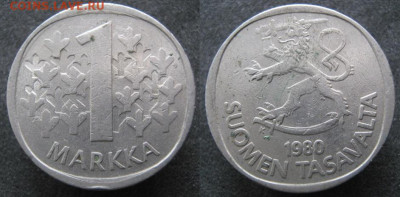 Финляндия 1 марка 1980 до 23-02-24 в 22:00 - 21.28. -Финляндия 1 марка 1980
