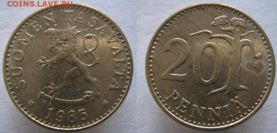 Финляндия 20 пенни 1985 до 23-02-24 в 22:00 - 21.17. - Финляндия 20 пенни 1985