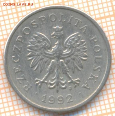 Польша 1 злотый 1992 г., до  22.02.2024 г. в 22.00 по Москве - Польша 1 злотый 1992 15 122