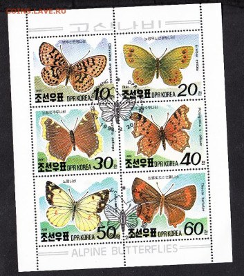 КНДР 1991 бабочки  6м лист до 23 02 - 3