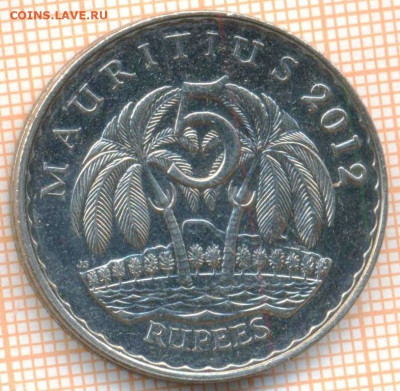 Маврикий 5 рупий 2012 г., до 23.02.2024 г. в 22.00 по Москве - Маврикий 5 рупий 2012 30 109а