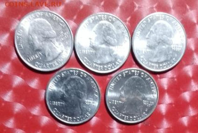 США: Квотеры-парки 5шт: 23Р, 26D, 34D, 41D,42D Фикс - США Квотеры-парки 5шт А 20.08.23