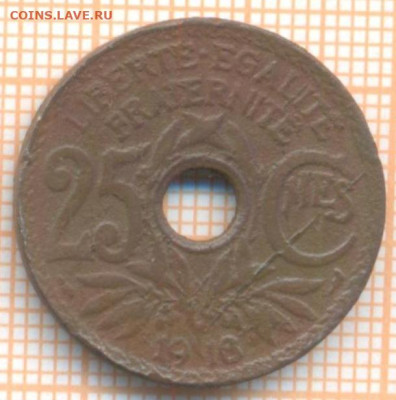 Франция 25 сантимов 1918 г., до  25.02.2024 г. в 22.00 по Мо - Франция 25 сант 1918 1 34