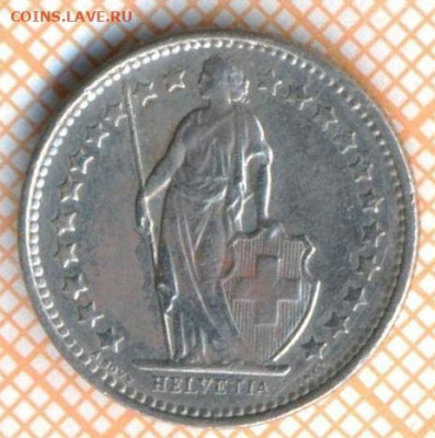2 франка 1975 г., до 25.02.2024 г. в 22.00 по Мо - Швейцария полфранка 1975 45 221а